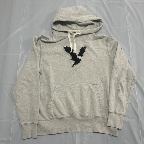 American Eagle Outfitters Tops - American Eagle Embroidered Hoodie Sweatshirt Pullover Womens XS Gray